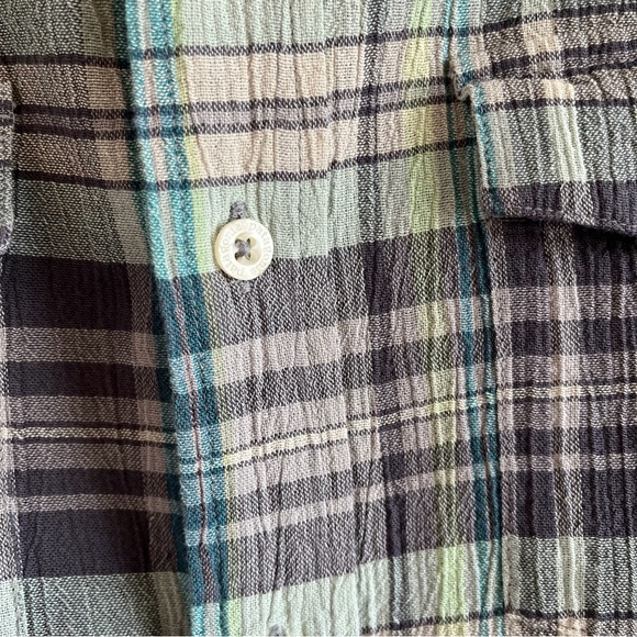 Patagonia Organic Cotton Plaid Button Up Shirt Green/Charcoal Size Med - Picture 5 of 9